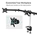 SLYPNOS Triple Monitor Desk Mount Stand with C-Clamp Base, Heavy-Duty Arms, Mounts Three Screens up to 27″, for Comfortable Gaming & Workthumb 4