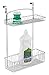 mDesign Over Cabinet Kitchen Storage Unit - Practical Organiser with Stainless Steel Storage Baskets - Hanging Cupboard Organiser for Cleaning Supplies and Cookware - Chrome
