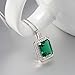 Newshe Pendant Necklace Jewelry for Women 14K Rose Gold Heart Crystle Gemstone 925 Sterling Silver Blue White AAAAA Cz (Green Stone Necklace)
