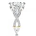 FENDINA Women's Infinity Rings Vintage Pear Cut CZ Twisting Cross Shank Bridal Engagement Wedding Halo Promise Eternity Rings (Gold-Plated-Base-White, 9)