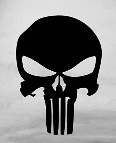 CCI134 - Punisher Skull Car Window Vinyl Decal Sticker 5 In Tall Black