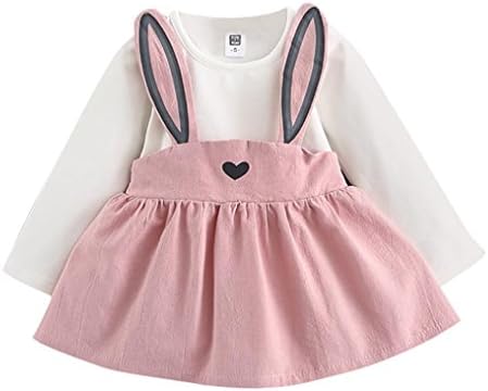 Girls Dress, Hot Sale New 0-3 Years Old Autumn Baby Kids Toddler Girl Cute Rabbit Bandage Suit Mini Dress by Neartime (Pink, 24-36M)