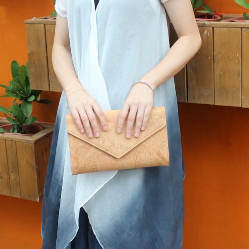 boshiho Cork Crossbody Bag Vegan Leather Sustainable Women Handbag, Wood Color-1, 26 x 16 x 3 cm