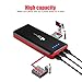 16000 mAh Portable Charger EC Technology External Battery 3 USB Ports Power Bank High Capacity External Battery Pack with AUTO IC for iPhone, iPad, Samsung Galaxy and other Smartphones - Black & Red