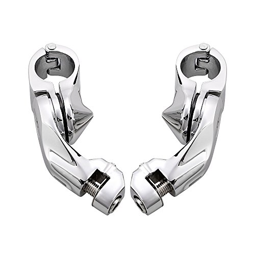 Motorcycle Short Angled Adjustable Highway Footpeg Foot Pegs Mount Kit for Harley Road King Electra Street Glide 1.25" Bars