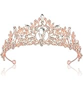 CURASA Rose Gold Tiaras and Crowns for Women Princess Queen Crown Birthday Crown for Women Girls ...