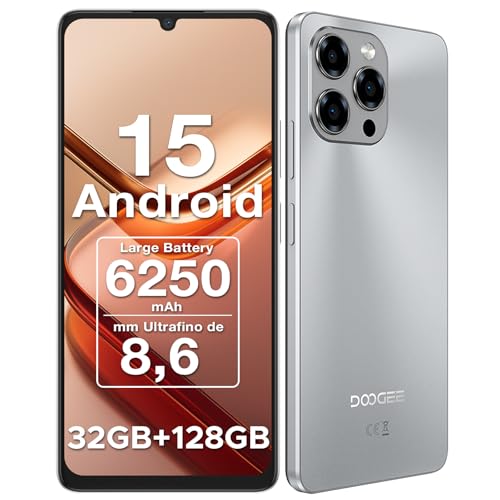 DOOGEESmart Note 58 Mobile Phone Android 15, 6250mAh Battery, T7250 Octa Core, 32GB+128GB Smartphone, 6.56" HD+ IPS 90Hz, 16MP+8MP, Body 8.6mm Phone, Face ID/NFC/OTG/GPS/Dual SIM 4G Mobile