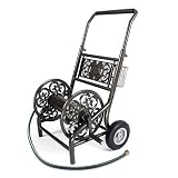 Liberty Garden 301 Never Flat 2-Wheel Decorative Garden Hose Reel Cart, Holds-200-Feet of 5/8-Inch Hose - Bronze