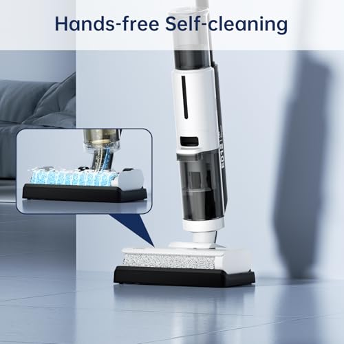JONR ED12 Lite Wet Dry Vacuum Cleaner, Cordless Vacuum Mop with Self-Cleaning, 0.1” Edge Cleaning, Lightweight (7.7lbs), for Hard Floors & Pet Hair, Anti-Tangle Design (L)
