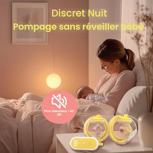 Saglve Portable Electric Breast Pump with 4 Modes, 12 Suction Levels 300mmHg, Rechargeable Portable Double Milk Pump with 21/24mm Flange for New Breastfeeding Mothers
