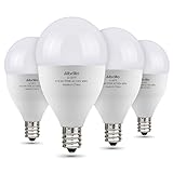 E12 LED Bulb 60W Equivalent - Albrillo 6W LED Candelabra Bulb, Warm White 2700K Decorative G14 Globe Light Bulbs for Ceiling Fan, Non Dimmable 4 Pack