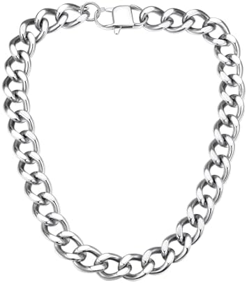 Amazon.com: LARVOVUE Chunky Silver Choker Necklace for Women Thick