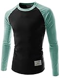 Unisex Slim Fit Casual Round Neck Long Sleeve Contrast Raglan Tshirts