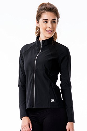 Kurve Sport Women's Lightweight Active Performance Track Jacket (Large, Black) - Thumbnail 2