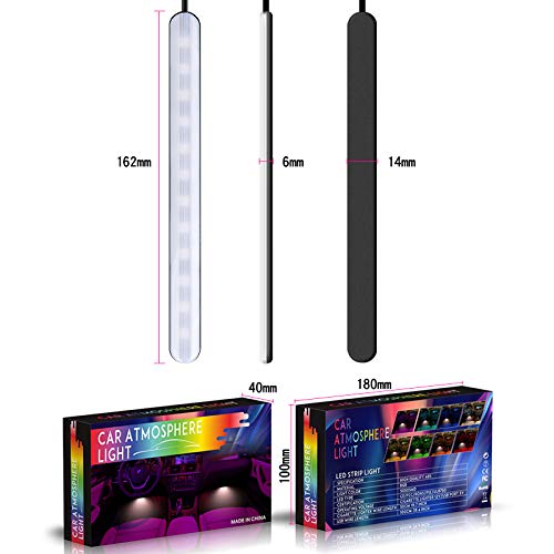 AveyLum Car LED Strip Lights USB 5V 4pcs Auto Interior Music Sync Underdash Footwell Lighting Kit RGB 5050 SMD LED Tape Light with Wireless Remote Control for Truck Jeep Motorcycle TV Home Deco