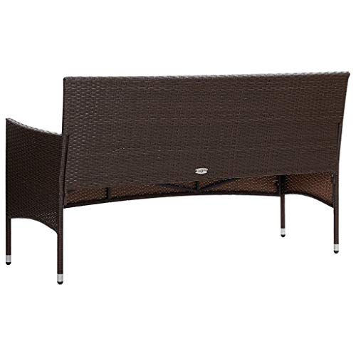 Festnight 4-TLG. Garten Lounge Set mit Auflagen Rattan Gartenmöbelset Gartenset Sitzgruppe Gartenlounge Couchtisch Sessel 3-Sitzer-Sofa Gartenmöbel Gartengarnitur Sitzgruppe Poly Rattan Braun – Bild 7