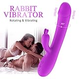 Rotating Rabbit Vibrator G Spot Dildo Vibrator for Women with 6 Strong 360° Rotating 7 Vibration Modes, PALOQUETH Waterproof Bunny Vibrator Purple Personal Clitoral Vibrator Sex Toys, 8.4