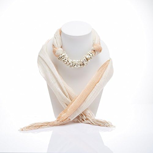 Light Orange Two Tone Scarf Necklace Decorations With Howlite