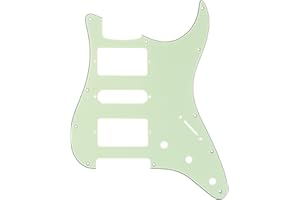Musiclily Pro 11 Hole HSH Guitar Pickguard Scratch Plate for Fender US/Mexico Standard Stratocaster Strat ST Modern Style, 3Ply Mint Green