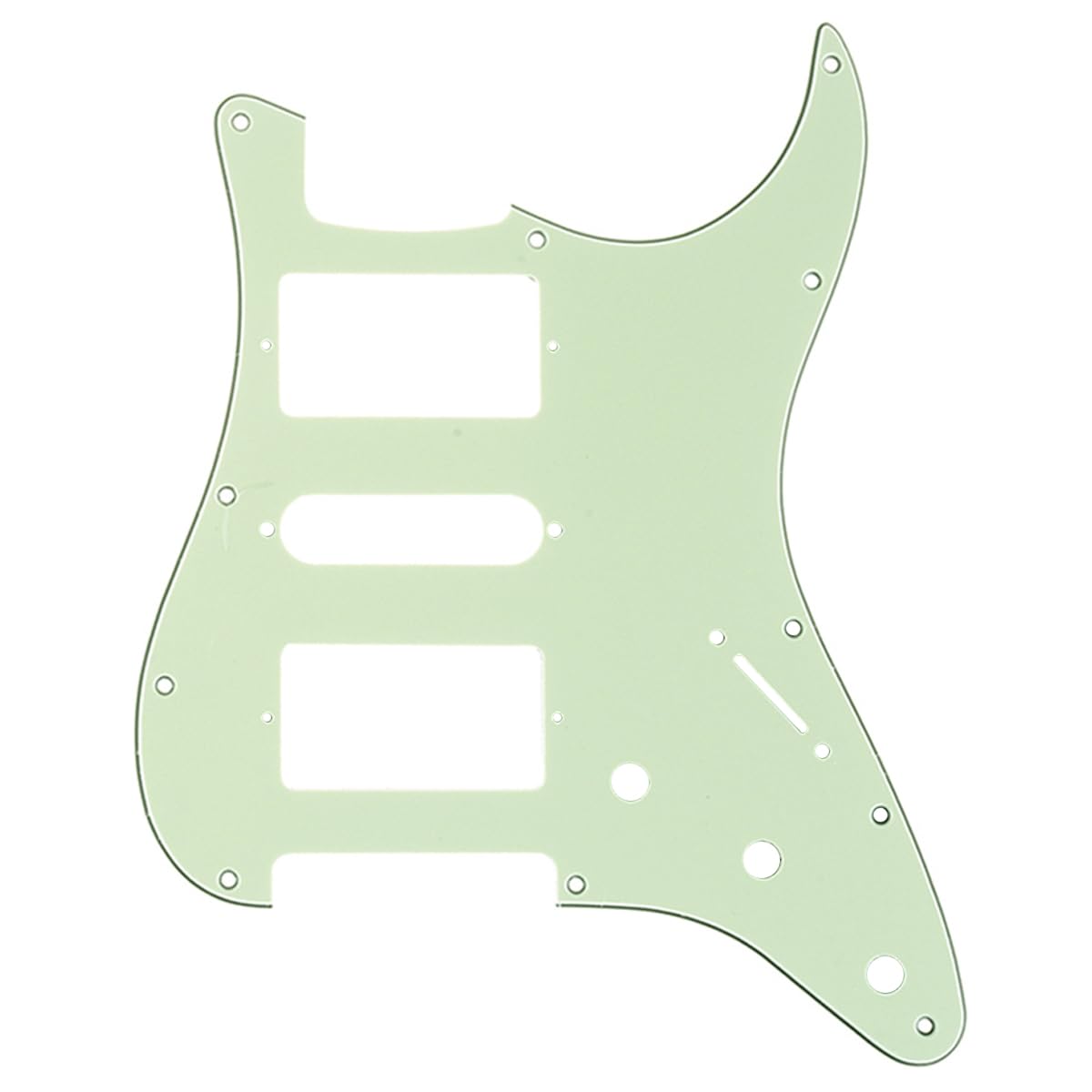 Musiclily Pro 11 Hole HSH Guitar Strat Pickguard for Fender American/Mexican Standard Stratocaster Modern Style, 3Ply Mint Green