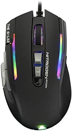 Kult NITROGEN Atom Mouse Gaming con Cable de Alto Rendimiento –Sensor Óptico 4800 dpi, RGB, 9 Botones Programables, Ultraligero, Ideal para MOBA/FPS – Compatible con PC/PS5/Xbox One – Negro