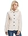E.JAN1ST Women's Diamond Quilted Jacket Stand Collar Button End with Pocket Coat, Cream, TagsizeXXXL=USsize8