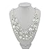 Bocar Multi Layer Necklace Strand Statement Crystal Women Necklace (NK-10061-White)