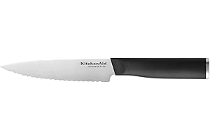 KitchenAid - Serrated Utility Knife, 5.5-Inch High-Carbon Japanese Steel Knife with Protective Sheath