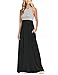 MEROKEETY Women's Summer Striped Sleeveless Crew Neck Long Maxi Dress Dress with Pockets Black