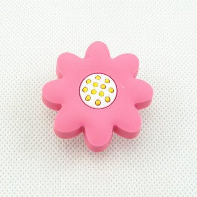 Vita Hardware Non-toxic Eco Soft PVC Pink Flower Knob Handle Used For Baby Room Wardrobe Drawer Pull Handle ,Cabinets Dresser knobs pack of 10