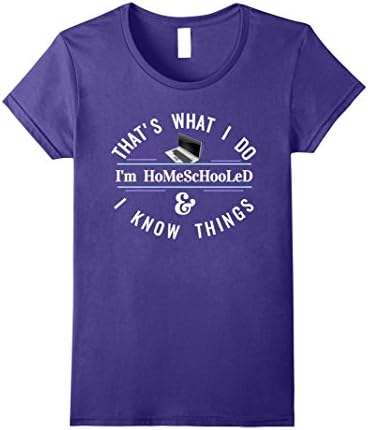 Womens Funny Homeschool T-Shirt homeschooled Homeschooler kid Gift Small Purple