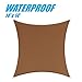 ColourTree 14' x 14' Brown Waterproof Heavy Duty100% BLOCKAGE 220 GSM Sun Shade Sail Canopy