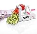 WonderEsque Zoodle Maker Vegetable Spiralizer - Veggie Spiral Slicer - Zucchini Spaghetti Noodle Pasta Maker - Includes Cleaning Brush and Spiralizer Recipes EBook - More Compact