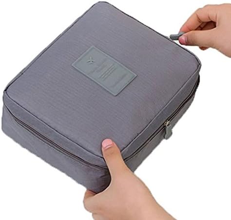 WEISHEN Portable Toiletry Cosmetic Bag Waterproof Makeup Make Up Wash Organizer Zipper Storage Pouch Travel Kit Handbag (Gray)