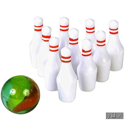 JEWELS FASHION Cute Mini Bowling Set of 10 Pins and 1 Ball (1 Pack) - Thumbnail 3