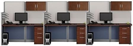 Bush Business Furniture Office-in-an-Hour 3 Desk Workstation in Hansen Cherry