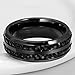 Men's Women's 8MM Wedding Bands Engagement Ring Stainless Steel Channel CZ Promise Rings for Him Black Size 8