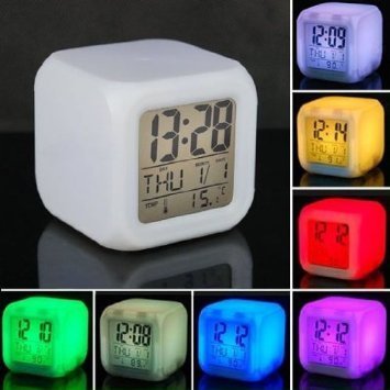 Store of Gift 7 Colour Changing LED Digital Alarm Clock with Date, Time, Temperature For Office Bedroom