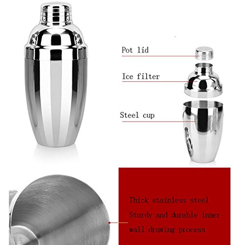Cocktail Set Premium-Cocktail Shaker Set, 8 Stück Edelstahl Barkeeper Set barsieb Set, Jigger, Bar Spoon & Ausgießer… – Bild 6