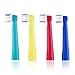 Kids Brush Heads Compatible with Oral-B Power Toothbrush, Red, Blue, Yellow & Teal Colors - Pack of 4