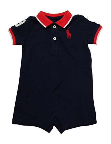 RALPH LAUREN Baby Boys Mesh Polo Shortalls Onesie Outfit Big Pony