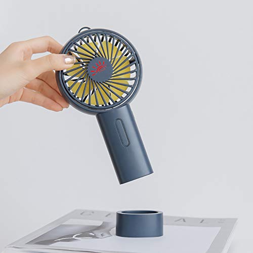 Handheld Fan,Mini USB Fan Desk Fan Up/Down 15°Angle 3 Speed Easy Carry Lightweight Rechargeable Battery Up to 7 hours for Outdoor Travel,Camping,Hiking,Office (Handheld Fan-Blue, Φ=3.6inch/9.2cm)