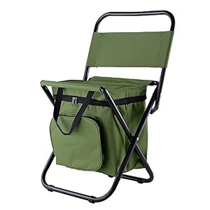 Geertop Sac à Dos De Tabouret De Chaise De Camping Pliant Léger Avec Sac Isotherme Frais, Chaise De Sac à Dos De Pêche…