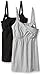 Loving Moments by Leading Lady Women's Cotton Nursing Tank with Lace Trim and Full Sling, Black/Gray, 2 Pack, L