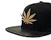 SSLR Men's Adjustable Leaf Shape Studded Flat Bill Caps (One Size (7 1/8-7 3/8), Black)