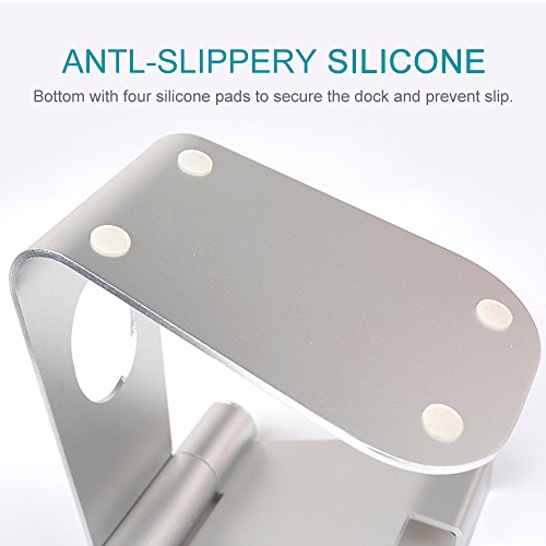 ElementDigital iPad Stand Mount Desk Stand Adjustable Tablet Stand Desktop Stand Holder Dock for new iPad 2017 Pro 9.7 10.5 Air Mini 2 3 4 Kindle Nexus Accessories Tab E-reader (Silver) - Thumbnail 4