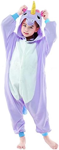 YUVBRE Unisex Children Unicorn Pajamas Halloween Kids Costume (115, Purple Pegasus)