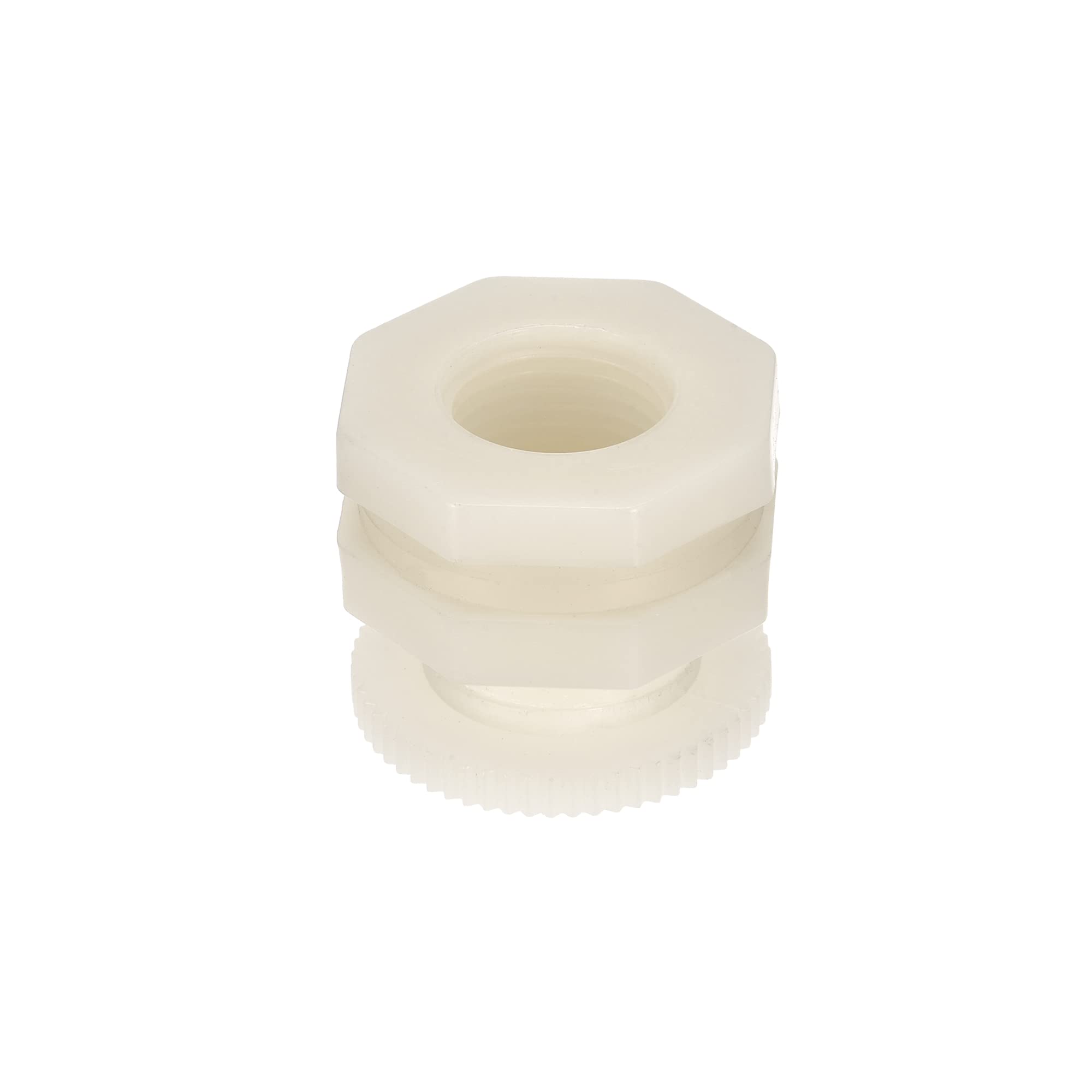 M METERXITY 1 Set ABS Bulkhead Fitting - Threaded Bulkhead Water Tank Connector, with PVC Plug Fitting, Apply to Aquariums, Faucets, (G1/2 Thread, Beige)