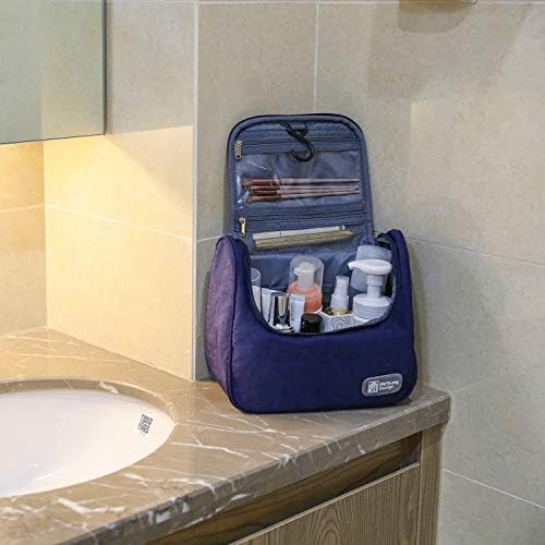 Hanging Toiletry Bag Travel Cosmetic Kit Makeup Bathroom Organizer for Women and Men (Dark Blue) 7 Hanging Toiletry Bag Travel Cosmetic Kit Makeup Bathroom Organizer for Women and Men (Dark Blue)