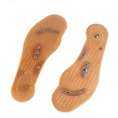 Massaging Insoles for Women Foot Pain Relief - Shoe Insoles Washable and Cutable for Men - Acupressure Magnetic Massage Foot Therapy Reflexology (Brown) - Thumbnail 3